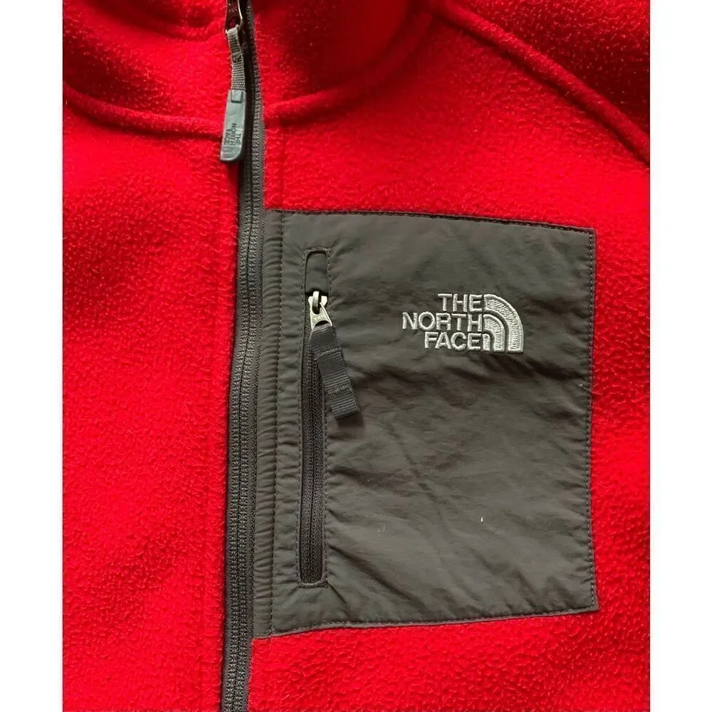 The North Face SPELL OUT DENALI RED Fleece JACKET COAT Boys L